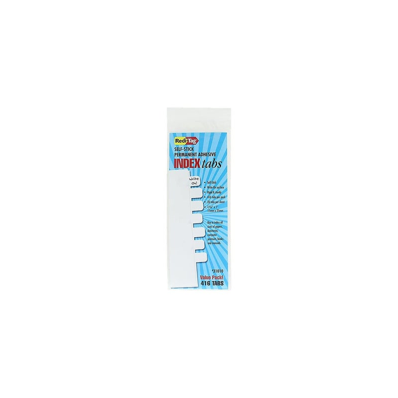 Redi-Tag, RTG31010, Permanent Stick Write-On Index Tabs, 416 / Pack, White, 416 Tabs - Image 3